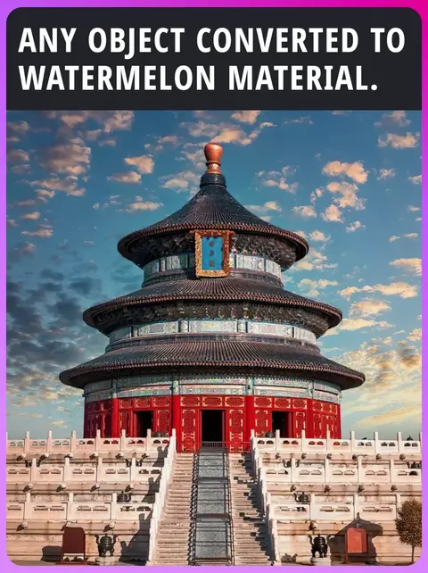 Herhangi bir nesne karpuz malzemesine dönüştürüldü.