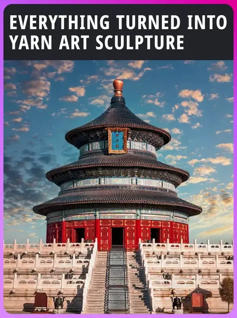 Her Şey İplik Sanatı Heykeline Dönüştürüldü