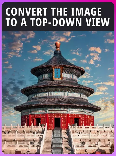 تحويل الصورة إلى منظور من الأعلى إلى الأسفل