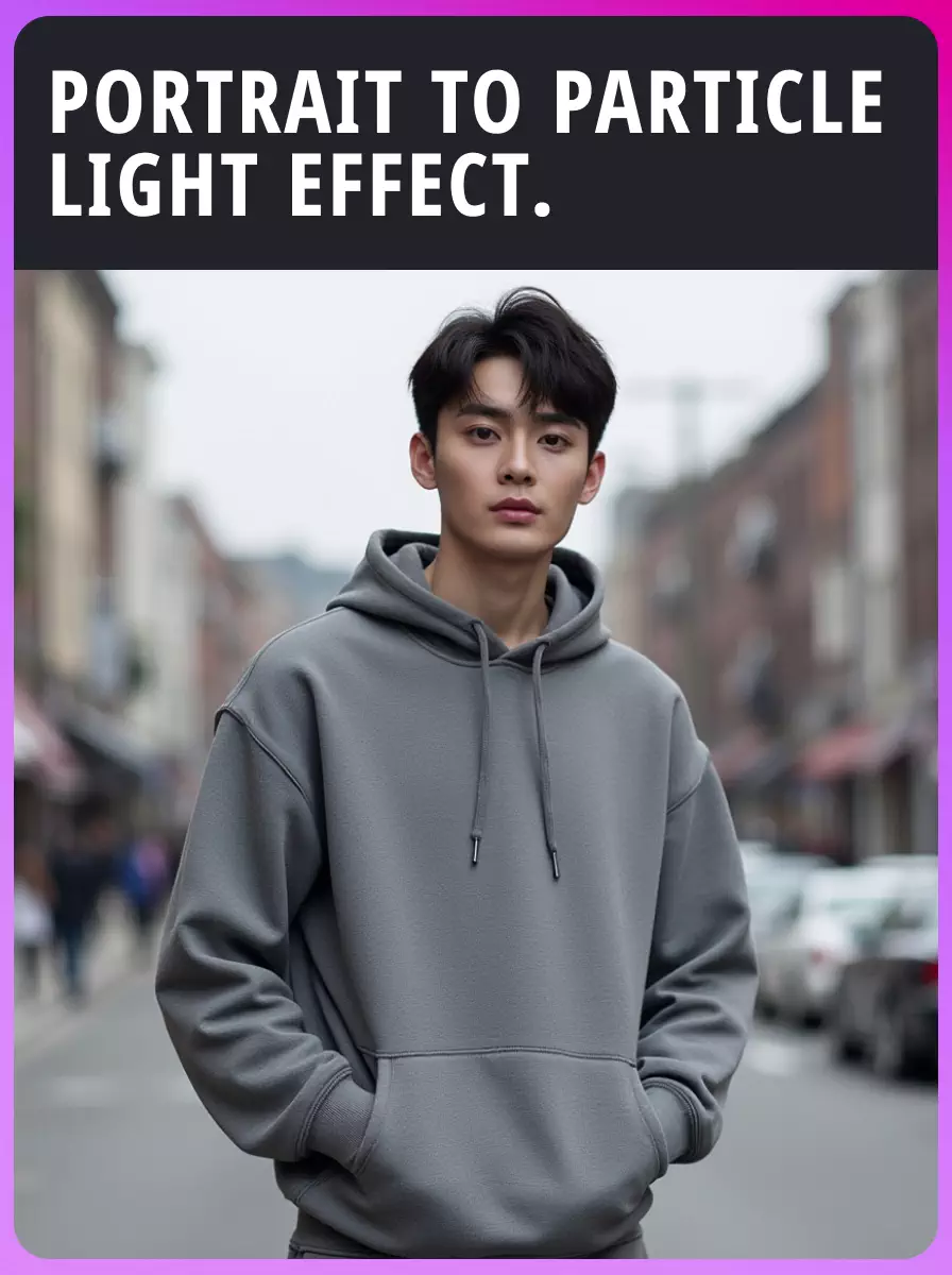 Portre parçacık ışık efektine.