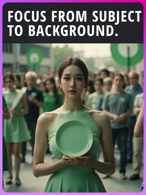 Mude o foco do assunto principal para o plano de fundo.