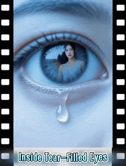涙に満ちた目の中