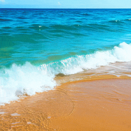 Olas que golpean la orilla