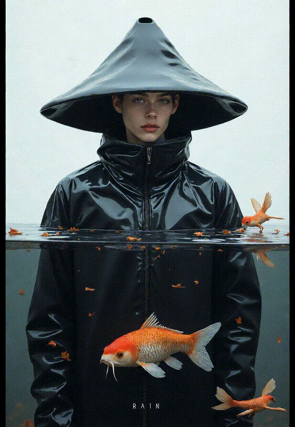 Video de IA;La chica de negro en el agua