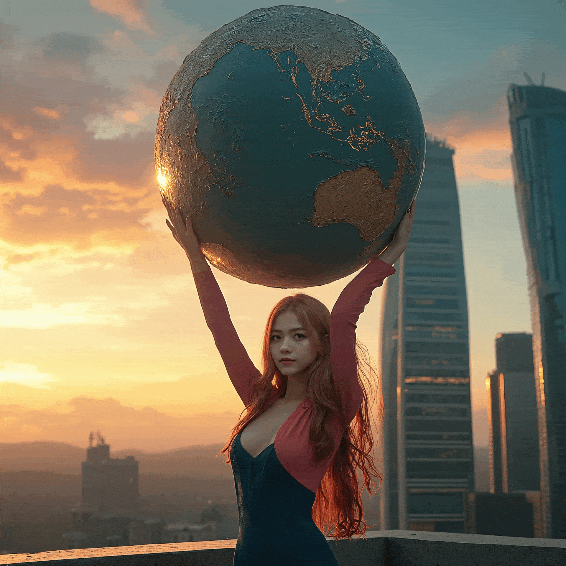 Frauen heben die Erde an