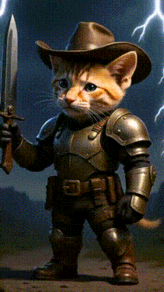 可爱的宠物变身牛仔骑士