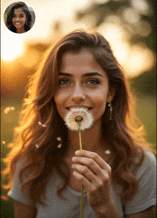 Tiupan lembut bunga dandelion