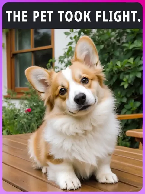 The pet took flight.