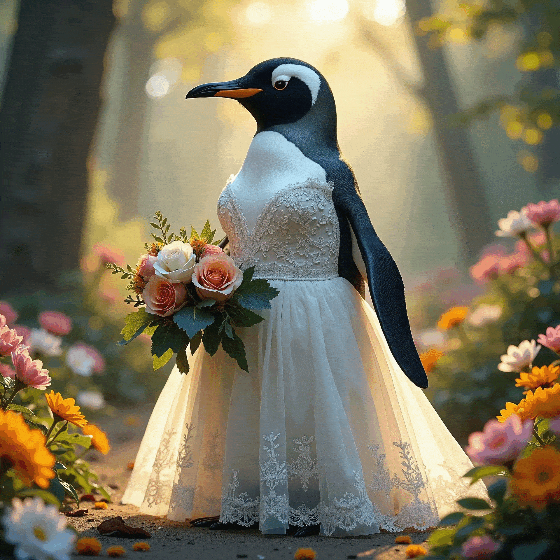 Свадебное платье в стиле животных