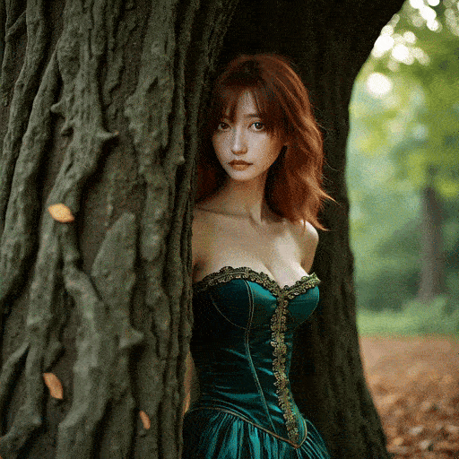 จากด้านหลังต้นไม้เดินออกมา