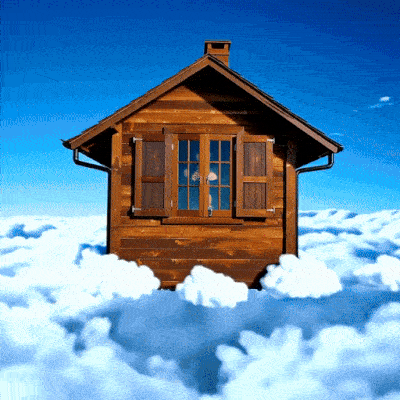 Vào trong ngôi nhà đang lơ lửng trên bầu trời