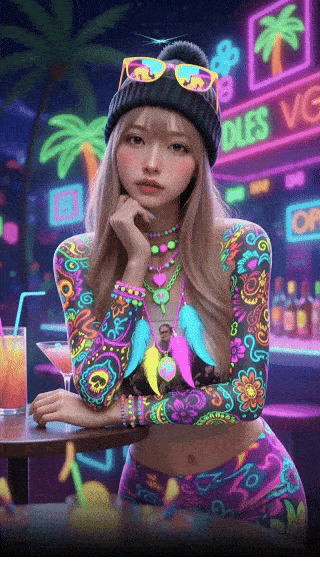 Neon Psychedelischer Pop-Art