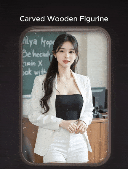 Figurine en bois sculpté