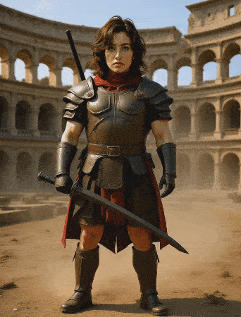 Fighting lions at the Colosseum