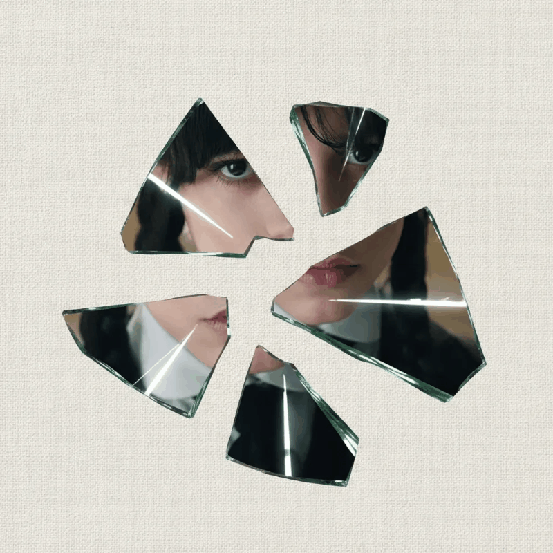 Cam Üzerinde Parçalanmış Portre