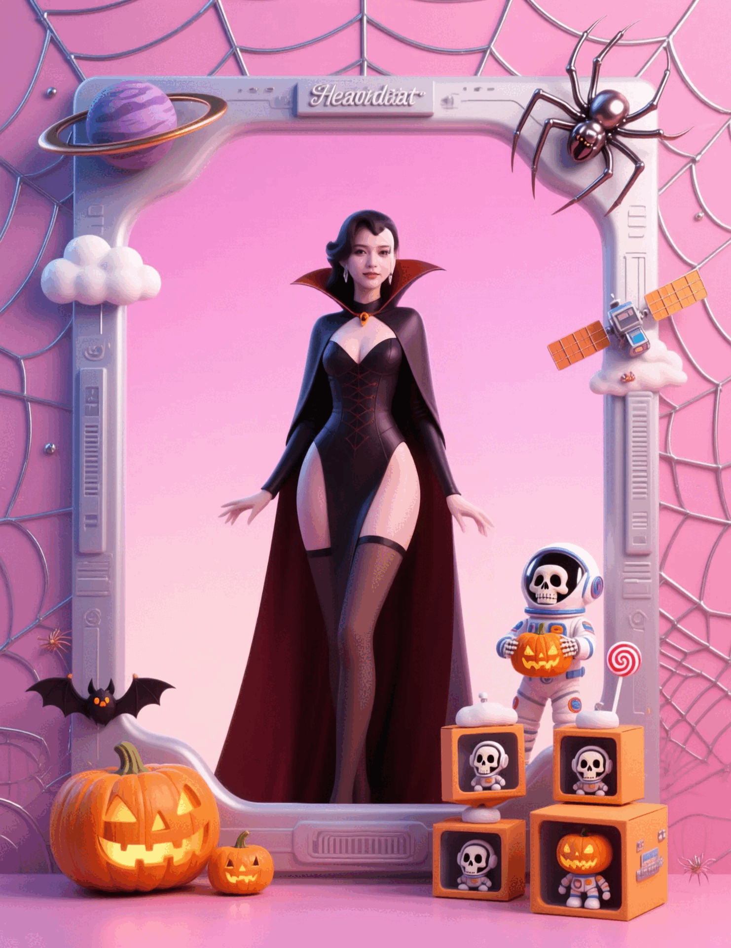 万圣节怪物主题边框