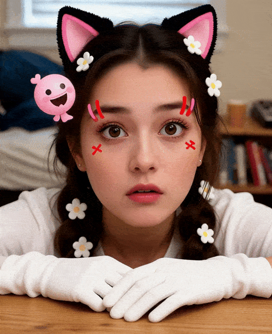 Espressioni adorabili di una ragazza carina