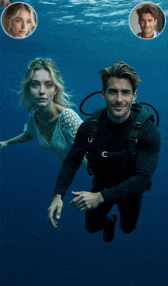 로맨틱한 수중 키스