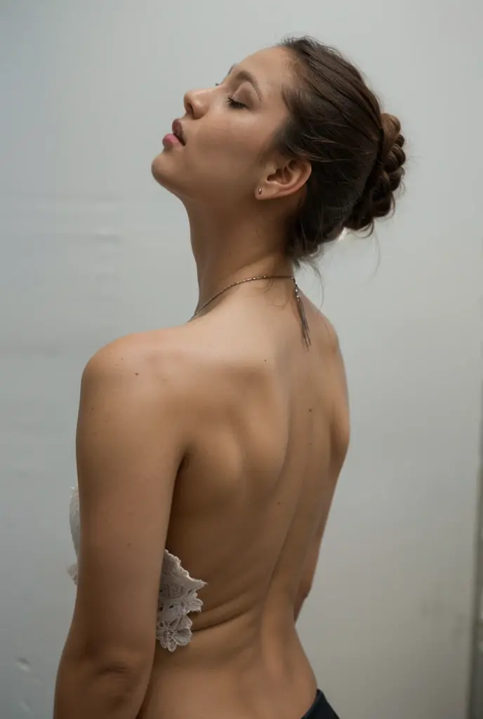 black and white photograph,light and shadow, female  back,masterpiece，silhouette