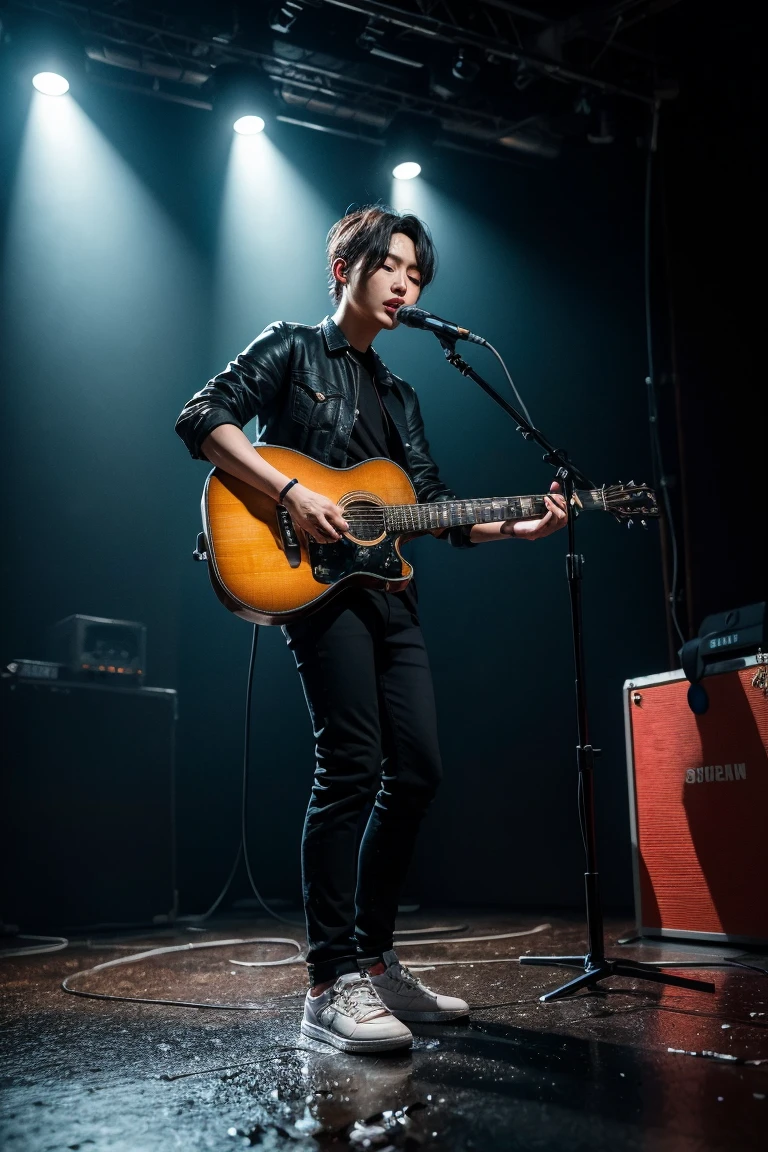 Photo of Nilo Rick singing on stage 
