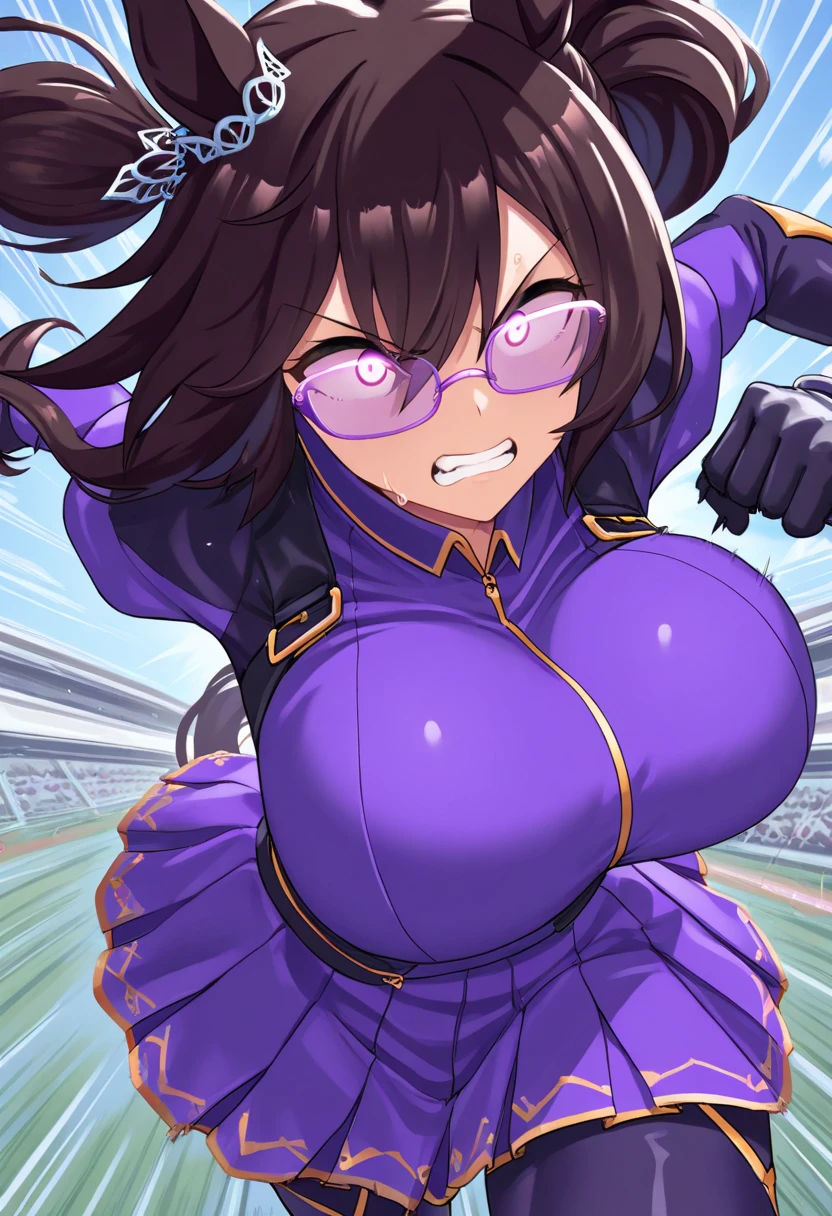 masterpiece, super fine illustration, best quality, light particles, ultra-detailed, 8K wallpaper, (bright colors:1.2), 
 (1 woman), ????????????, sagging ???????, ?????? stand, shiny skin, ????????????, extremely beautiful eyes,
 shiny eyes, (????????????), ((???????????)), ??????, O-face, blush cheeks, tongue out, saliva, crying, tears, (pubic hair),arched back,
 ????, tall, glamor, (showing armpits), ((lift up skirt)), thighhighs, thigh_gap, skindantation, looking at viewer, (??????????),
 (voluptuous),


 (black colored cheerleader), (black colored cheerleader Uniforms), pink neon trim,  (extremely wrinkled shiny clothes reflecting light), fusion of satin and latex fabric ,skin fit, purple lips, ?????? lips, purple eye shadow,  dark heroine outfit, venue, extremely shiny fabric, gleaming skin, sweat, wet, glamorous perfect female proportion, ?????? lips, eyeshadow, mature women, ((background of idol stage)),


(intense ???:1.7), (??????????? ???:1.4), standing doggy, (??????? ?????), (??? out),


((hanekawa tsubasa)), long hair, black hair, hair ornament, (purple eyes:1.1), braid, hairclip, twin braids, (glasses),