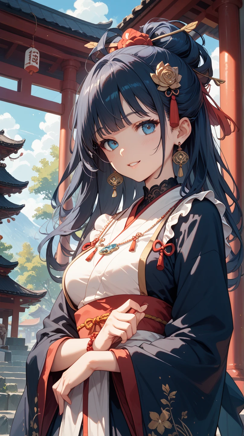 full body Esbian, Very young girl sitting on carpet doing guzheng，Oriental face，with highly-detailed  features and cartoon-style visuals。The bikini