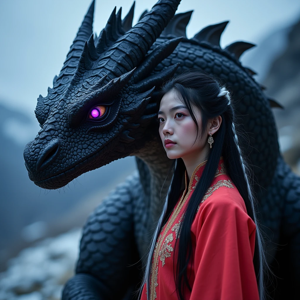 Dragon rouge, realistic 