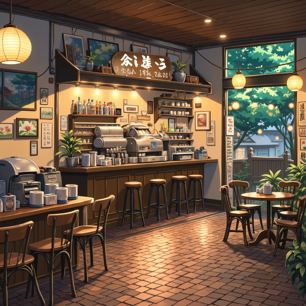 cafe, starbucks, Produtos enlatados em primeiro plano sobre prateleira de madeira, dentro de uma loja com paredes pretas, com cartazes quadrados vazios