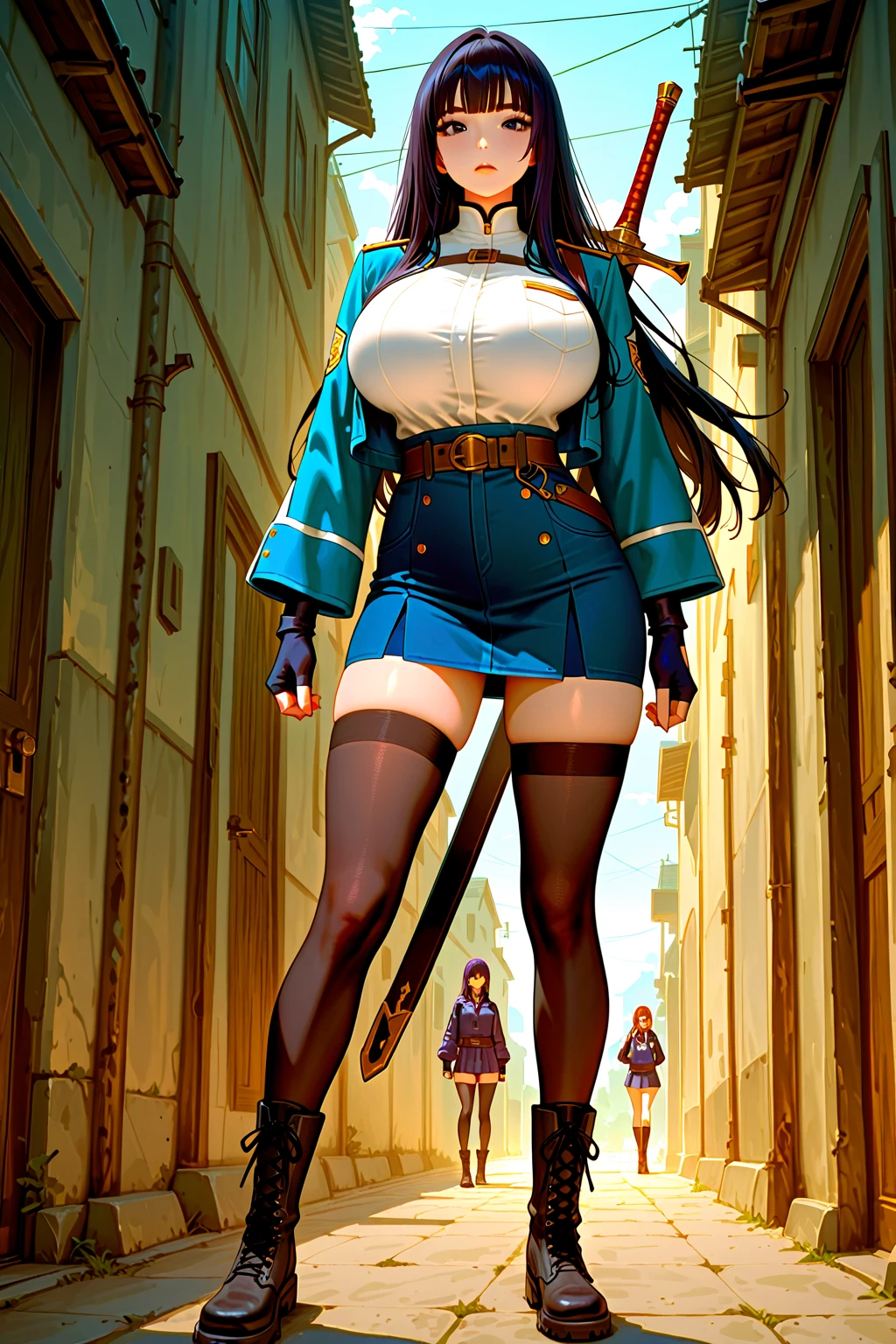 One Woman、A large number of people、Beauty、uniform、military base、Female Officer、crowd、緑のuniform、beret、Tight Skirt、Military personnel、30 years old、Looking down at the viewer, long hair、Sitting on a man's face、Man tortured、Bangs, Highest quality, Focus on the thighs, smile,、Plump thighs、Big Ass、Big 、 Black Hair,My thighs are steaming between the legs 、Sweaty pantyhose、パンストの下の、Black Pantyhose、Angle from directly below、Holding a whip、crowdを誘惑する、Acme convulsions、 sound effects、Naughty sound effects