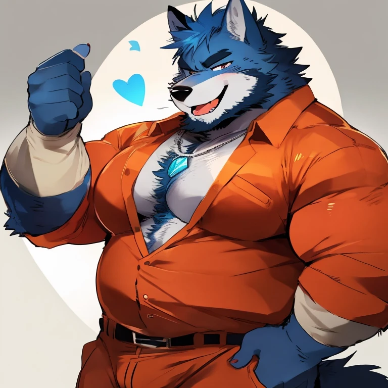 by zixiong, (1boy), solo, male, kemono, (blue wolf), white torso, (), wolf ears, handsome, muscular, adult, hunk, hot body, (detailed black eyes), detailed face, detailed hands, white eyebrows, (1 detailed big hard  ), thick body, , (full-body), pectoral, 1 tail, 5 fingers/hand, 6-pack abs, masterpiece, high res, best quality), 8k, (), (lineart), best , soft shade