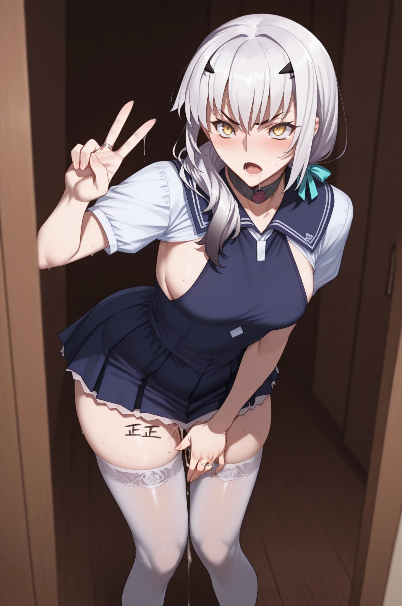 Eromanga Sensei,Izumi Sagiri,Fully ,With , in full view,on the train,,Silver white hair color,座りながら,  on body, excessive , , 1boy, , lying, vaginale, ass pov, , , , 