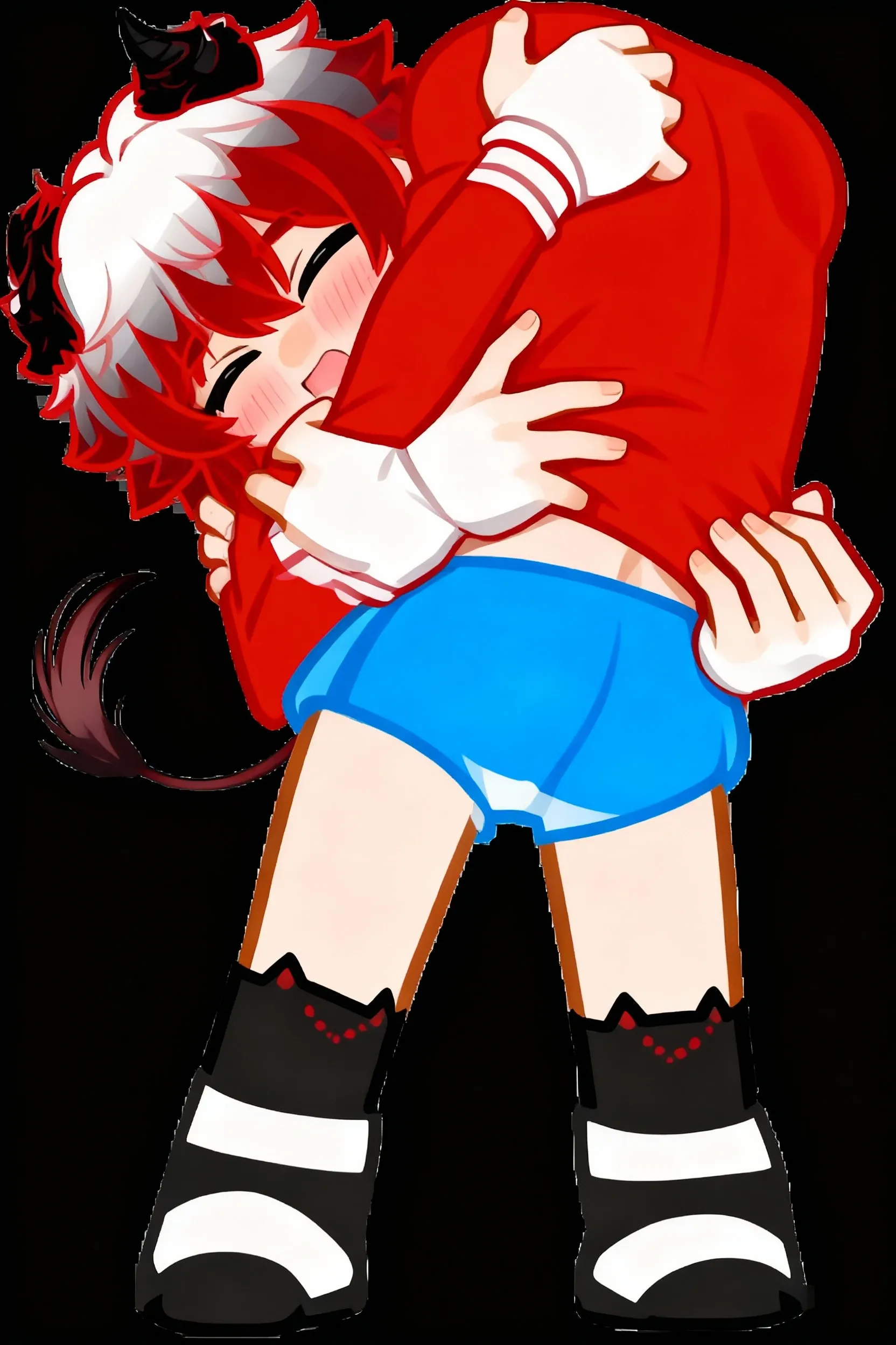 anime artwork, score_9, score_8_up, score_7_up, score_6_up, score_5_up, score_4_up,sparkle \(honkai: star rail\),1girl, twintails, black hair, small ???????,  red eyeshadow,, , , , , she is 24 years old, , ,?????, style_3, floox style, light-skinned male . .. ?????,,????,?????, 1boy, , black background, ,  big ????????? , , pov, ??????????????? position, ???????????, ???, nice ???, expressiveh, arched back, back view, leaning back, small ???, (??? grab:1.2),spoken blush, ???????????