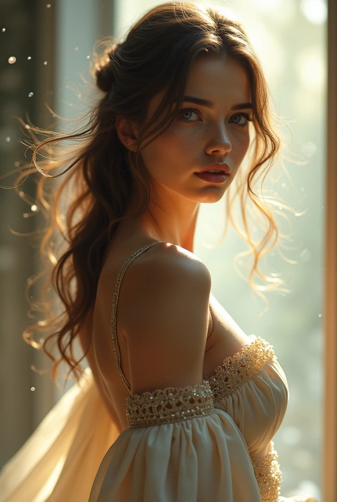  Прекрасная богиня, Hyper realistic-surreal and fantasy composition Perfect and dynamic digital painting, portrait of incredibly gorgeous woman, messy hair, black light atmosphere, style Jose Royo, Boris Vallejo, Carne Griffiths, Wadim Kashin, Harrison Fisher, Brian Froud and Jeremy Mann, epic setting, black light show, various styles of Steadman, Hanuka, Klimt, Bell, Hobbie, Newton, greg rutkowski, atmospheric, artstation trend, artgerm, deviant art, octane, masterpiece, intricate art, details Intricate, matte painting film poster, golden ratio, trending on cgsociety, incredibly detailed and incredibly beautiful, high quality