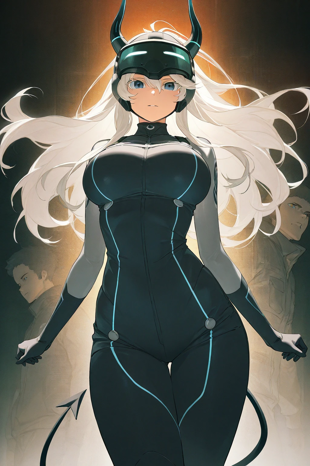 (masterpiece, 32k, 8k, white laboratory corridor setting, character walking towards the viewer) woman, 26 years old, naturally beautiful face, serious and empty expression, long blonde hair with pink highlights, tight black clothes in cyberpunk style, colored eyes different, one blue eye and the other gray eye