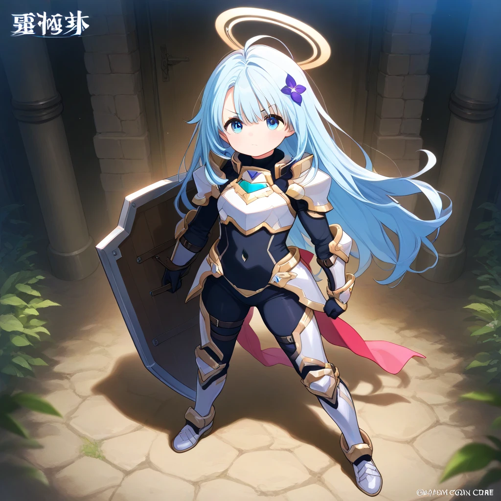 (masterpiece, top quality, best quality), pixel, pixel art, 1girl, full body, goddess outfit, simple background, intricate design, silver hair, sparkling hair, holding golden sword, halo, golden hour, angel wings