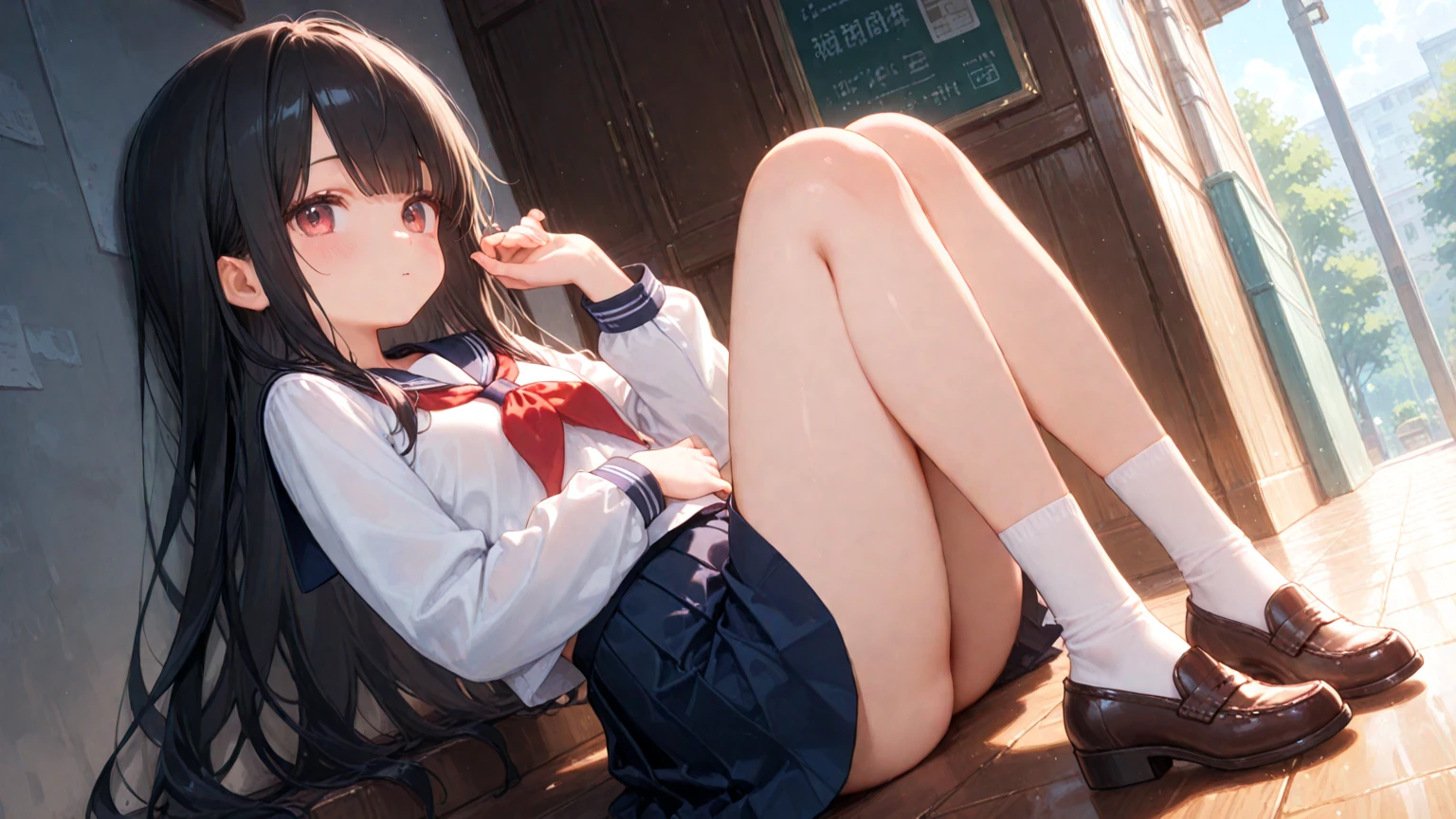 (masterpiece:1.2, highest quality), (realistic, photorealistic:1.4), beautiful illustrations, (movie lighting), Depth of written boundary, looking at the viewer, Front view, 1 girl, Asian, 1, ((bob hair)), perfect face, Cute symmetrical face, shiny skin, asymmetrical bangs, Big eyes, ((:1.5)), ((Anatomically perfect body:1.5)), ((Pink )), long eyelashes, beautiful hair, beautiful face, fine and beautiful eyes, beautiful clavicle, beautiful body, beautiful , thin thighs, beautiful feet, beautiful fingers, ((school uniform )), (:1.5), (beautiful scenery), Outdoor Exposure, droopy eye, ( in :1.5), , , A hairless , hetero, , Inserting a  into a , (smile, Upper grade)