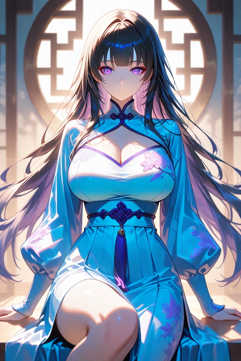 (anime moe style)),((game CG)),(masterpiece),(highest quality), (Super detailed),shape,((very delicate and beautiful)),　,sharp look,looking at the viewer,(((24 year old female)),((whole body)),detailed face and eyes,Intense eyes like jewels,(loosely braided long hair),,,(super huge breasts,long and slightly saggy breasts,）　　　　plump body　black hair, black eyes　　 Dancer, semi-, dynamic dancer, ultra-, dancer clothing, Kagura, semi- lace fabric, gorgeous jewelry