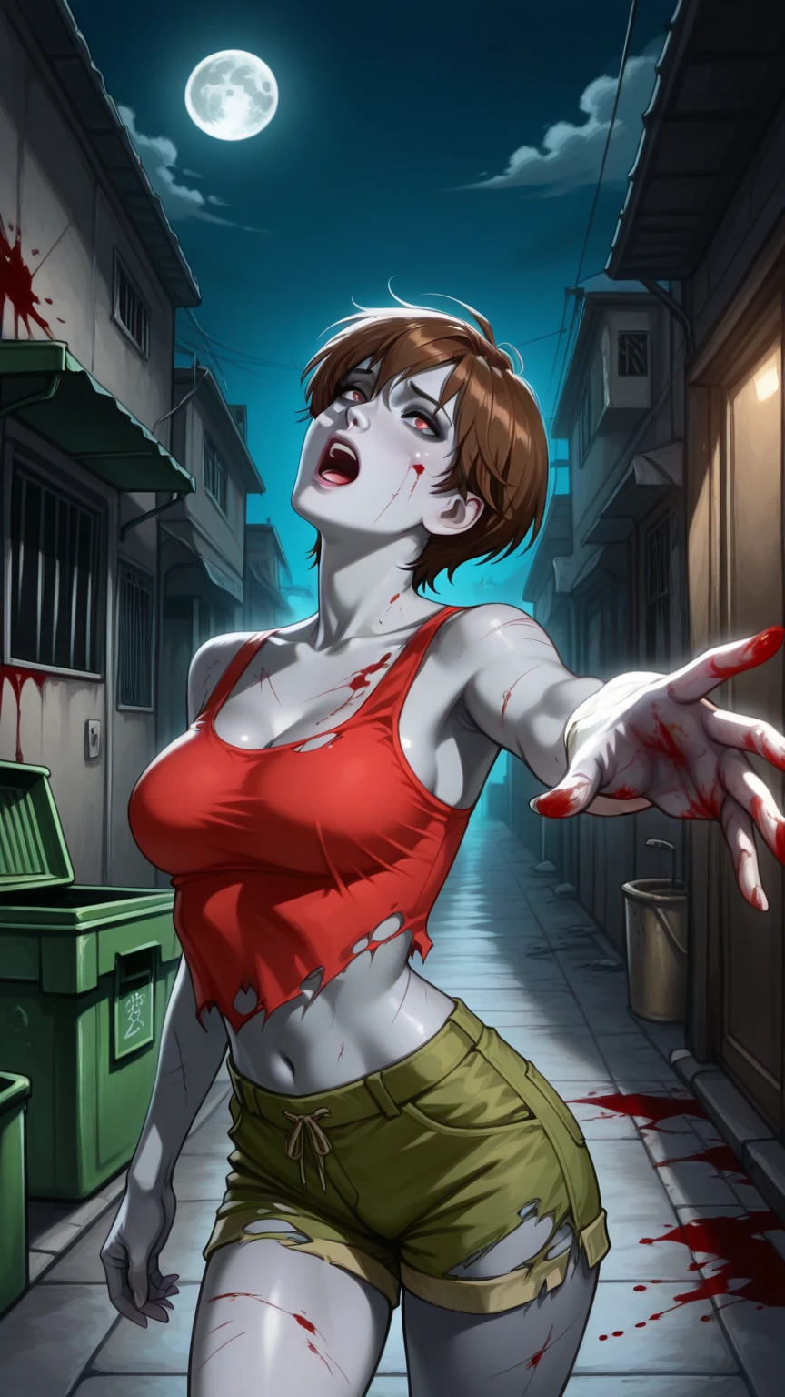 ((Highest quality, 8 thousand, Masterpiece:1.3)) SilentHillnurseหญิงอายุ 60 ปี, slim body, (conjunctivitis:1.3), black hair, bob cut, smooth and straight, Pale skinและขาว, Tangled black hair, Masterpiece, Highly detailed, Look at the viewer., blood, severe dark circles, bloodstained white nurse uniform, black lips, corruption, fog, The light is dim., nurse, โรงnurseที่ถูกทิ้งร้าง, (big breasts: 0.3), (thick thighs: 0.4), Slender figure, skinny old woman, shipwreck, Glowing picture edges, (red , red :1.2), disgusting, น่าafraid, ทำให้เกิดความafraid, Shock value, very evil, very evil, ความหวาดafraid, afraid, decay, disgust, she is psychotic, (gray skin, Pale skin:1.4), (bloodทุกที่, เต็มไปด้วยblood:1.4), (evil eye, sparkling eyes, evil smile:1.2), hunger, crazy