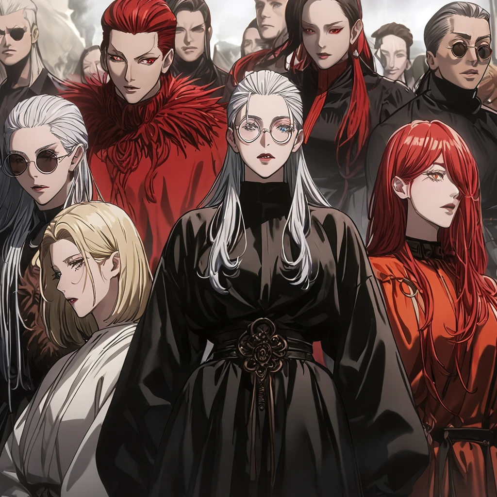 A female werewolf, model sheet, cheerful  features, various angles, full body, anime style, Castlevania anime style from netflix.