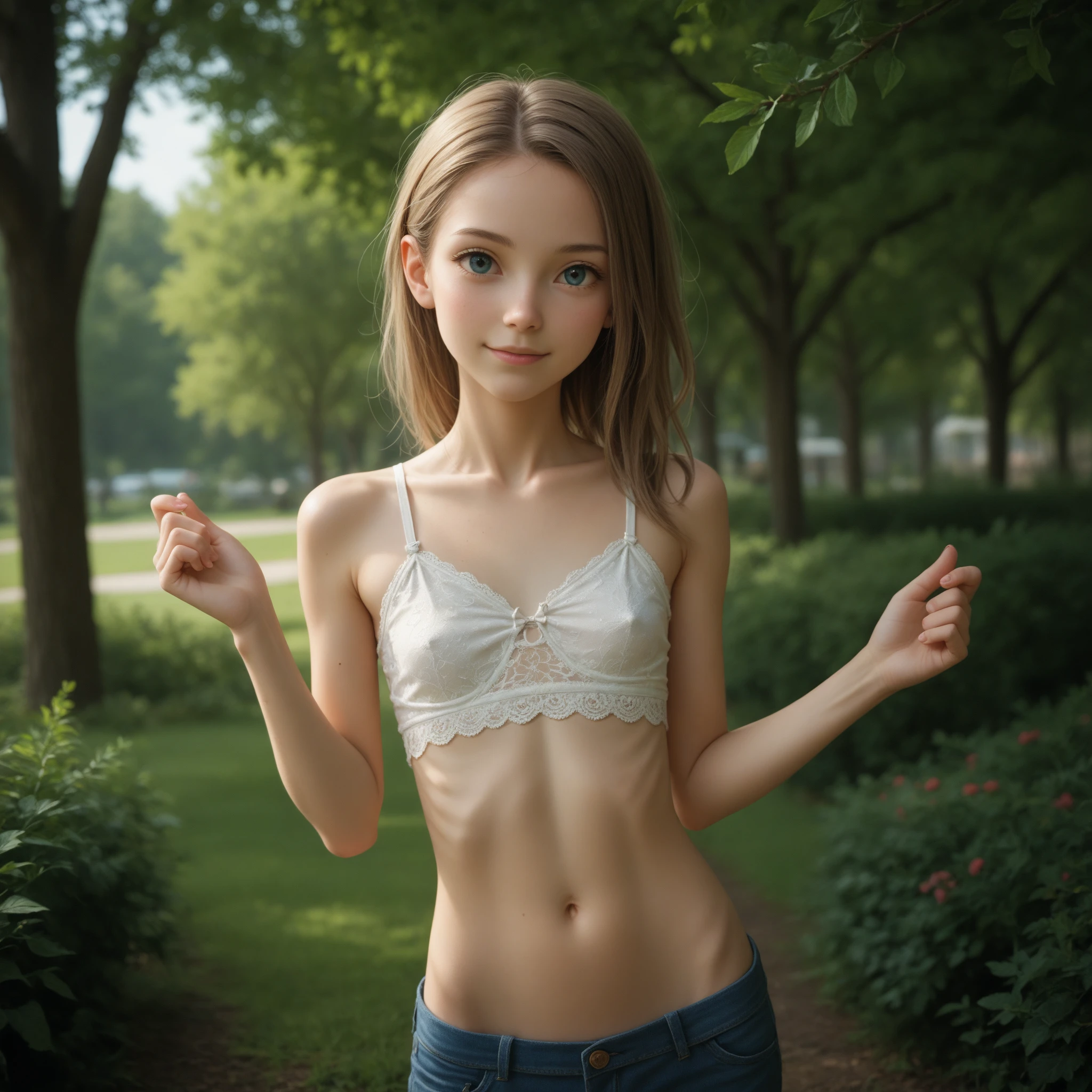 :1.2 skinny  brown haired waitress:.5, blue eyes, high ponytail, crowded restaurant, holding pen and notepad, night, , 20yo, 