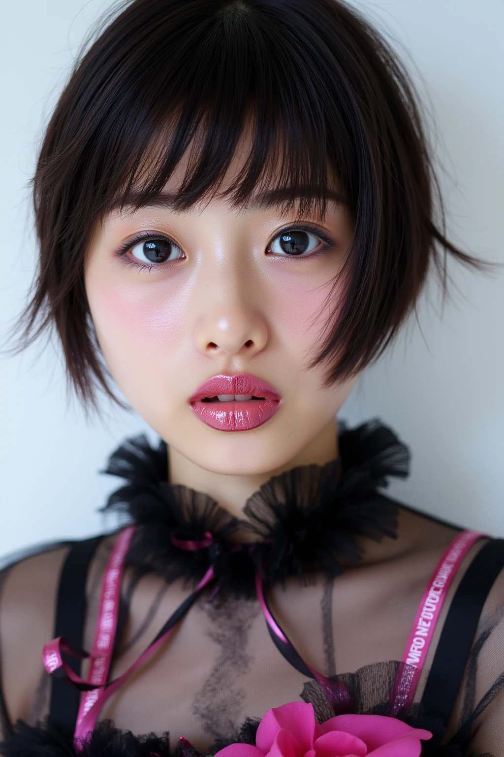 a masterpiece portrait of a beautiful young girl with a small face and a cute expression with a black cat, wearing a red headband, in a , shot with a DSLR camera, high-quality 8k UHD image with realistic skin details, detailed  features, rim lighting, and a beautiful bokeh background,