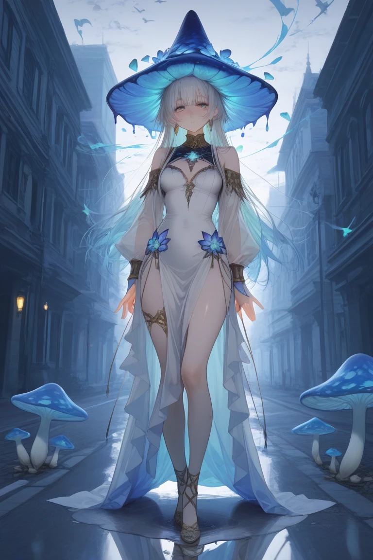 hydaelyn_tpa, 1girl, veil, white , white wings, cape, lipstick, crown, smile, , highly detailed, absurdres, masterpiece,alone, walking, long dress