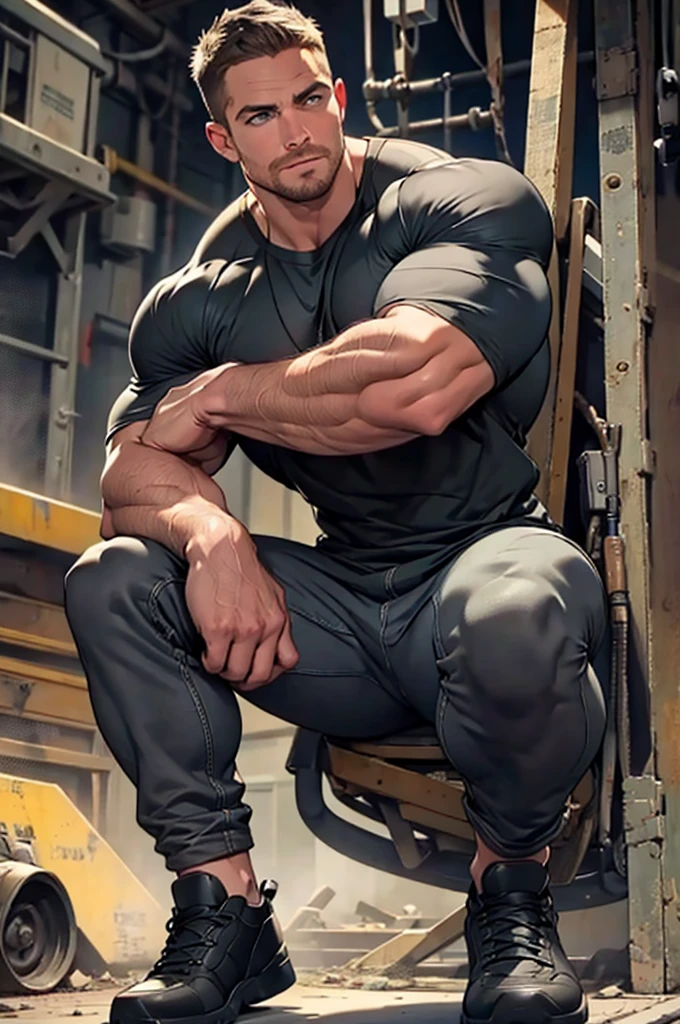 character idea (Resident Evil - chris redfield, chris redfield) ，wearing black squares, Lying on a big bed, Soft milky white bed, with sad expression, a muscular male hero, heroic male pose, Tall and burly, muscular! wearing sunglasses,  charming muscular leg muscles, big and strong, Super gain and cool, high resolution committee, rough big feet, military boots, attractive strong male, The bright moonlight shines on me, 