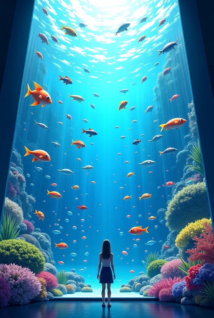 close up of a young woman in a black one-piece bathing suit, swimming in the crystal clear turquoise-green water, surrounded by dozens of gigantic fleshy eels, in the style of dark emerald and light amber, raking sunlight from high above, vertical view looking down, surreal-punk theme, in the style of Terry Gilliam's 'Brazil', by Jacek Yerka and Cliff McReynolds