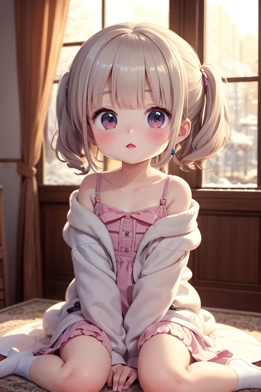 ((petite bishojo,  2girls)), ((kawaii  face)), ((watery eyes)), ((masterpiece)), (top quality), ((hyper detailed)), (beautiful and aesthetic), (exquisite), (depth), (super detailed skin), (high standard), ((high resolution)), (perfect ), (full body), (blush), (lipstick), ( foot), (own room), (big bow in hair), (dolly, girl sitting, wariza), (lesbian, waiting face kiss)