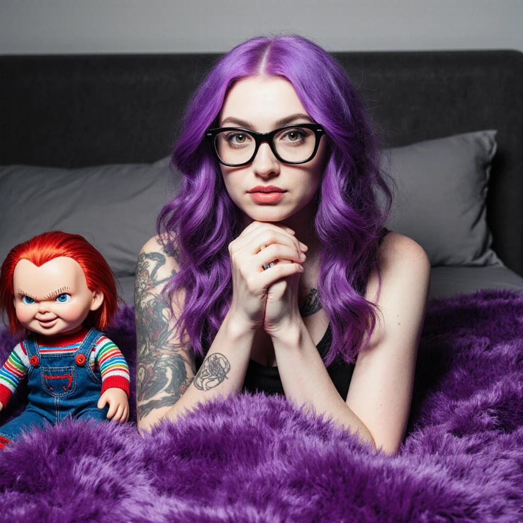 girl with green hair lies on man's stomach, Ultra-realistic, Alt subculture girl,  girl with  , pretty haircut