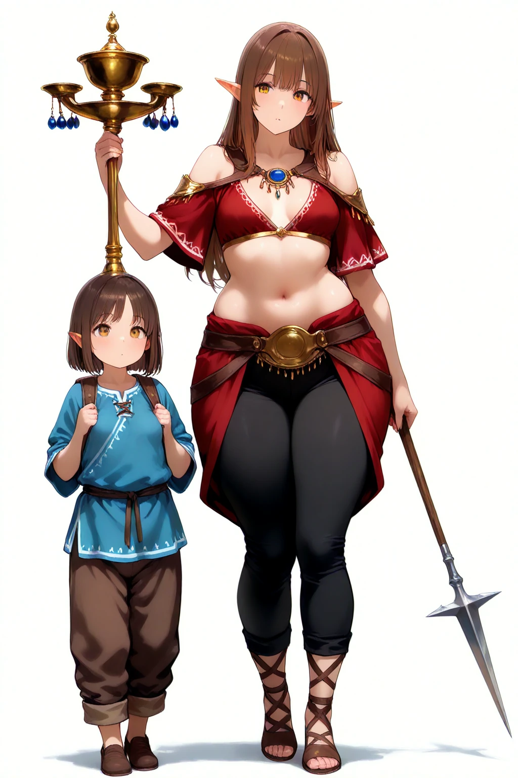 (yuri:1.5), looking at another, (2girls:1.7), (giantess:1.2), (height_difference:1.5), (size_difference:1.3), (giantess:1.1), forest background, nature environment, she is much taller than her, a giantess next to a girl, a giantess looking down at a girl, a giantess, (tall woman:1.4), (adult woman: 1.2), ?????????????, navel, panties, happy, (very tall: 1.1), armor, gambeson, shoulderplates, from below, girl next to a giantess, woman, tiny ???????, armor, gambeson, shoulderplates, ?????, long hair, embarrassed, scared, brown hair, poor clothing, dirty clothing, (long_hair:1.3), ???????????,