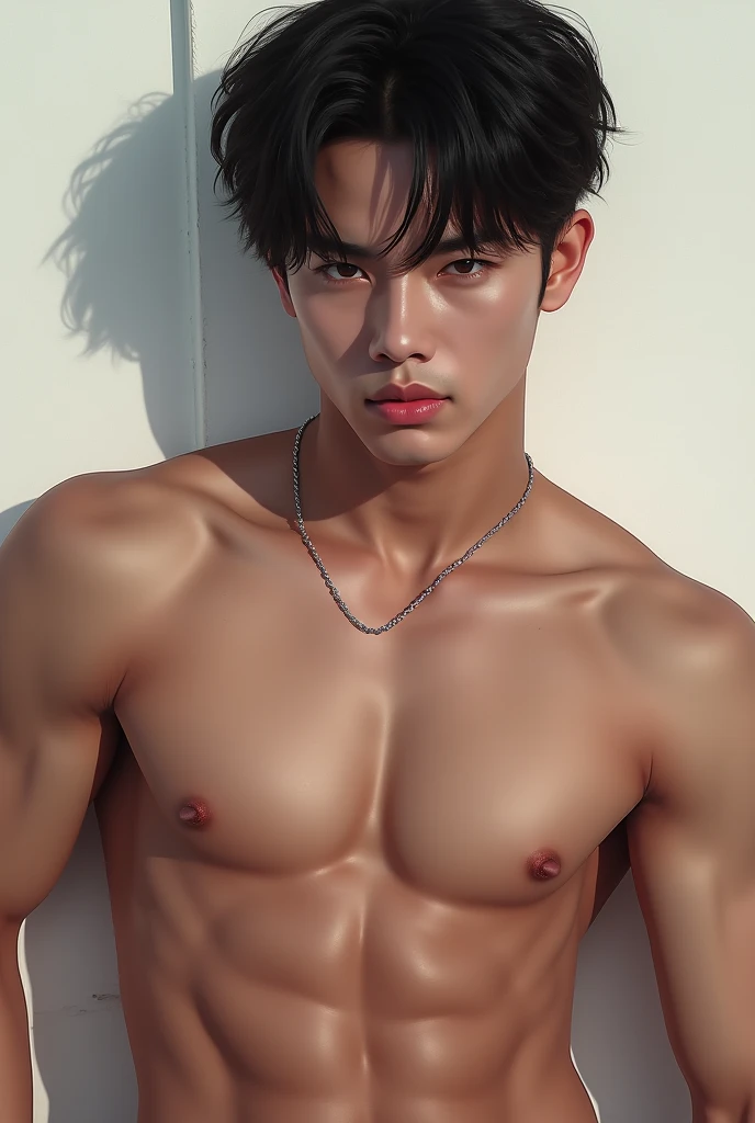 masterpiece, best quality, high quality, intricate details, perfect lightings, 1boy, solo, male focus, looking at viewer, a young handsome muscular vietnamese boy, male model, flexing, mischievous, naughty, detailed eyes, detailed face, smooth hair, realistic skin, perfect hands, realistic, solo, only wearing nothing, completely , looking at viewer, low angle shot, Realistic, fully , , perfect , male , correct male , perfect , male structure, correct male genitelia, huge male genitelia, outdoors, sunset, beautiful scenery