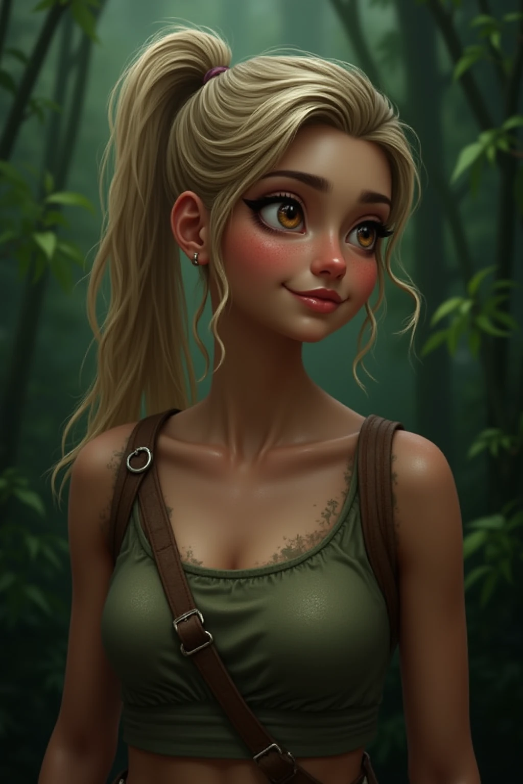 a young girl playing with a cheetah, detailed face and eyes, beautiful detailed girl, cheetah, lush green forest, cinematic lighting, vibrant colors, 8k, photorealistic, masterpiece
