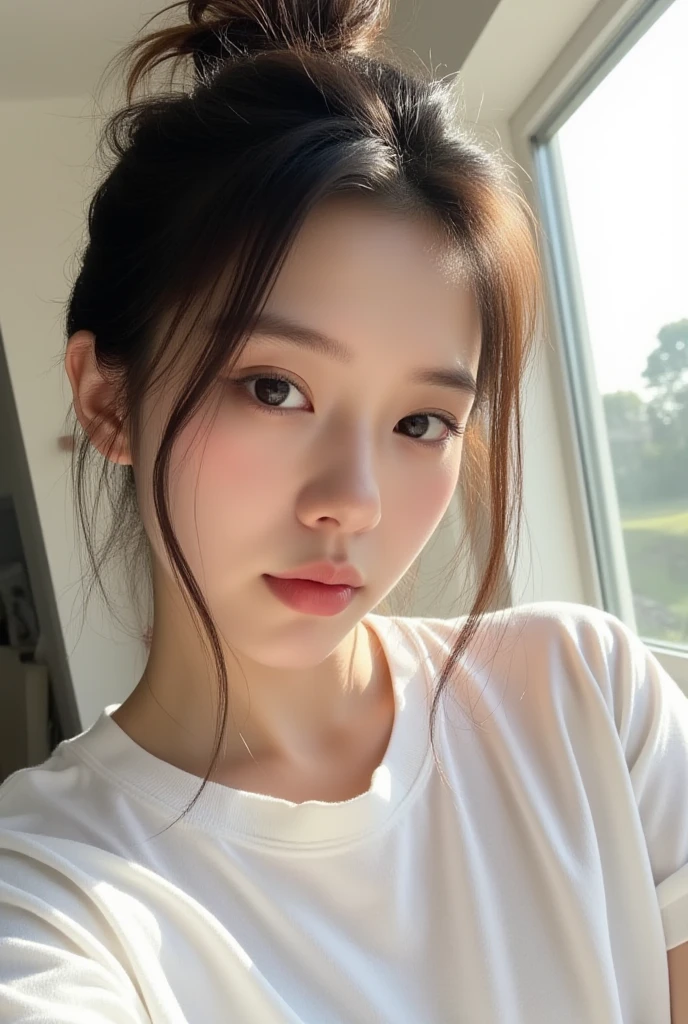 hair、White string,skin
